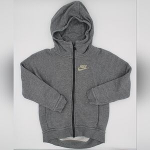Boys Nike Full Zip Hoodie Grey Size S